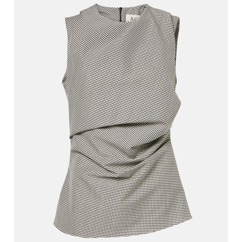 Róhe Checked wool-blend top