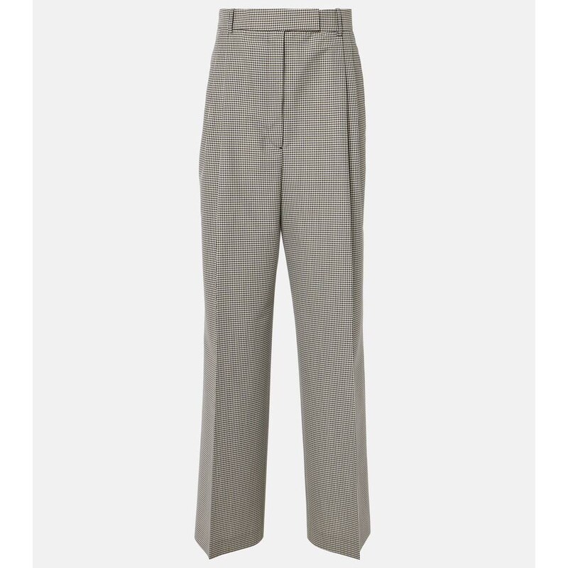 Róhe Gingham wool-blend wide-leg pants