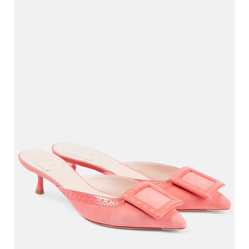 Roger Vivier Viv In The City suede mules