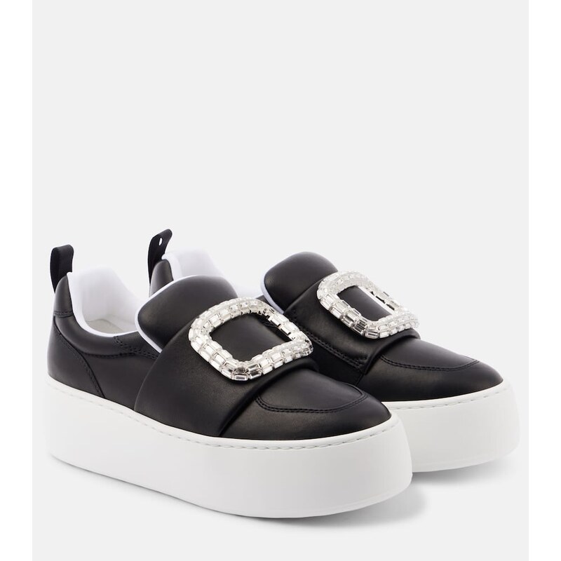 Roger Vivier Puffy Choc leather platform sneakers
