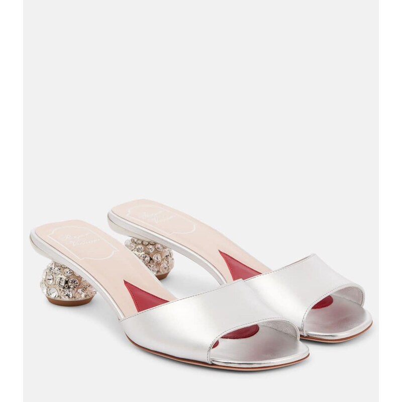 Roger Vivier Embellished leather mules