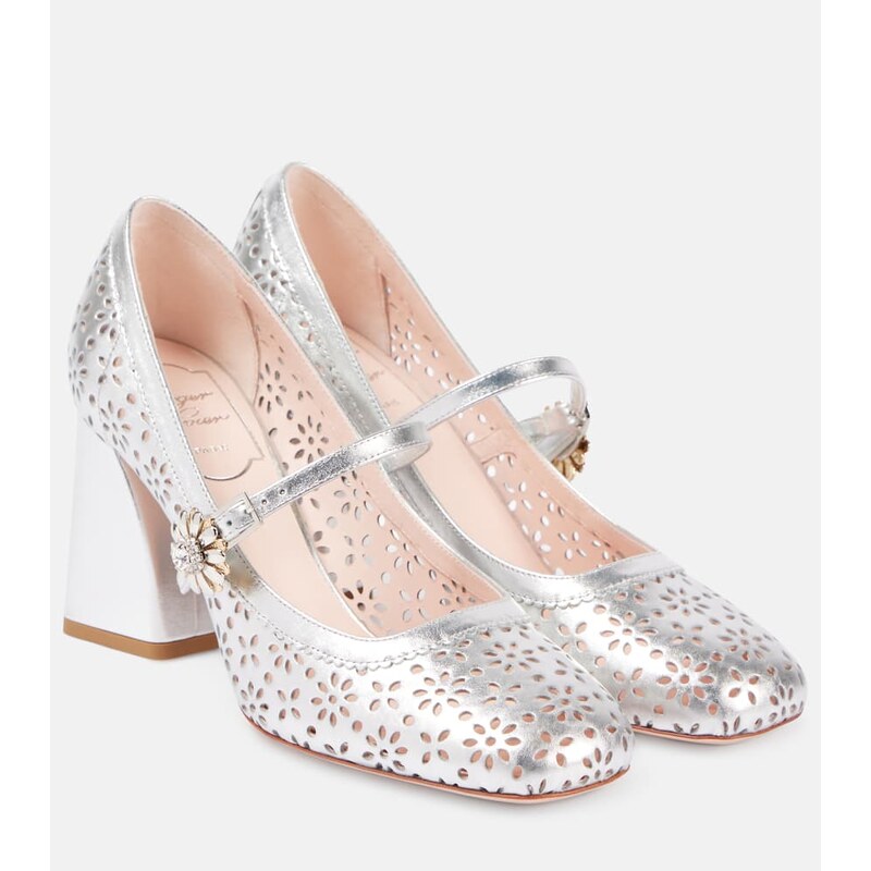Roger Vivier TrÃ¨s Vivier metallic leather Mary Jane pumps