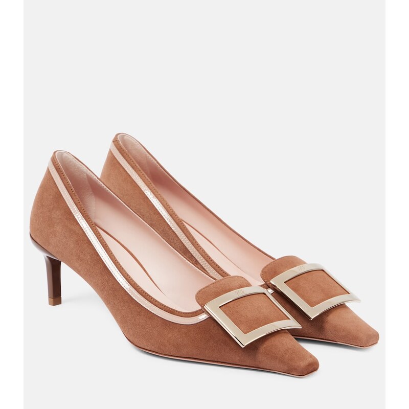 Roger Vivier Viv Canard 55 buckle-detail suede pumps
