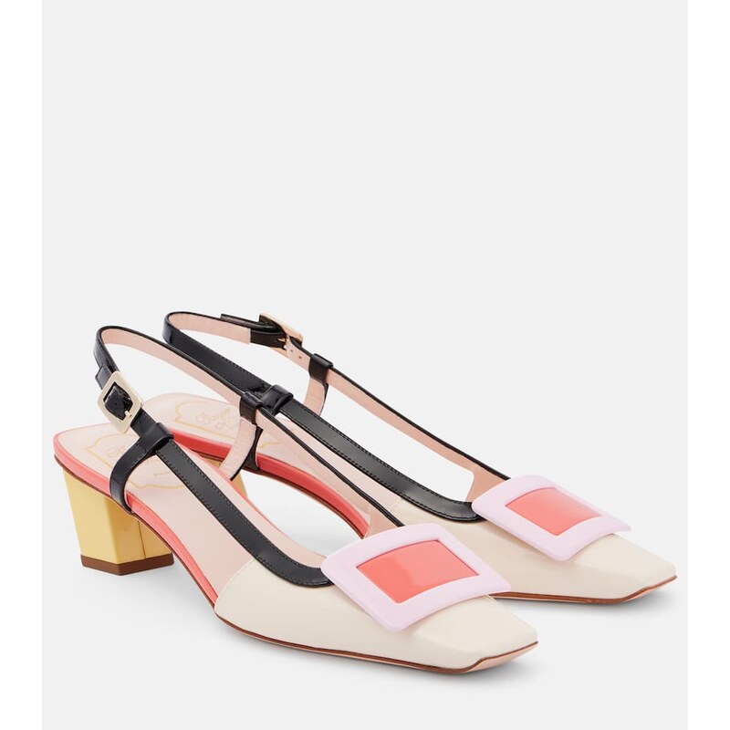 Roger Vivier Belle Vivier 45 patent leather slingback pumps
