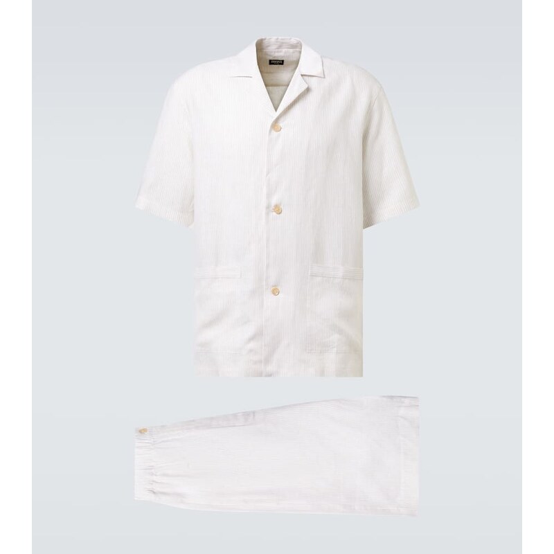 Zegna Striped linen pajamas