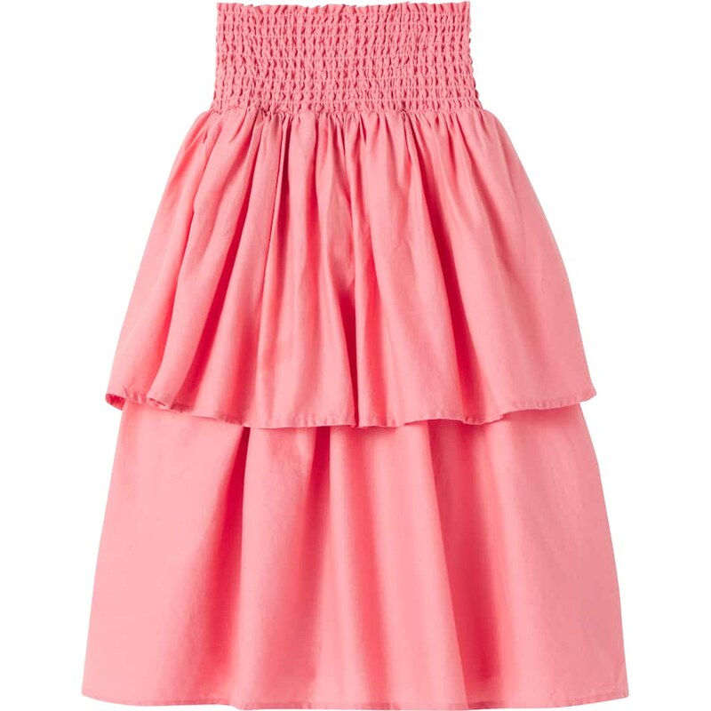 Molo Brenna shirred tiered cotton skirt