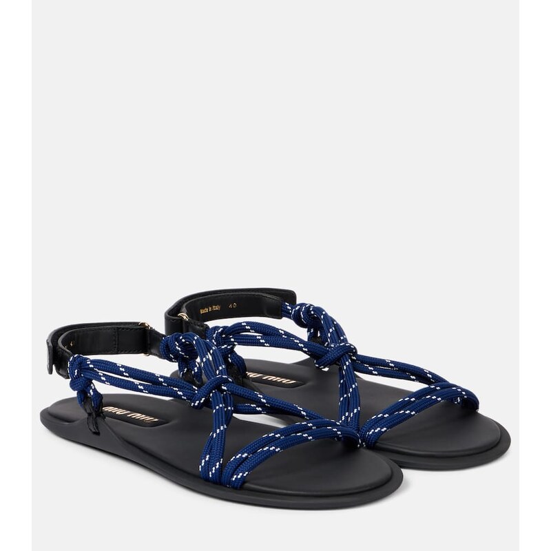 Miu Miu RiviÃ¨re leather-trimmed sandals