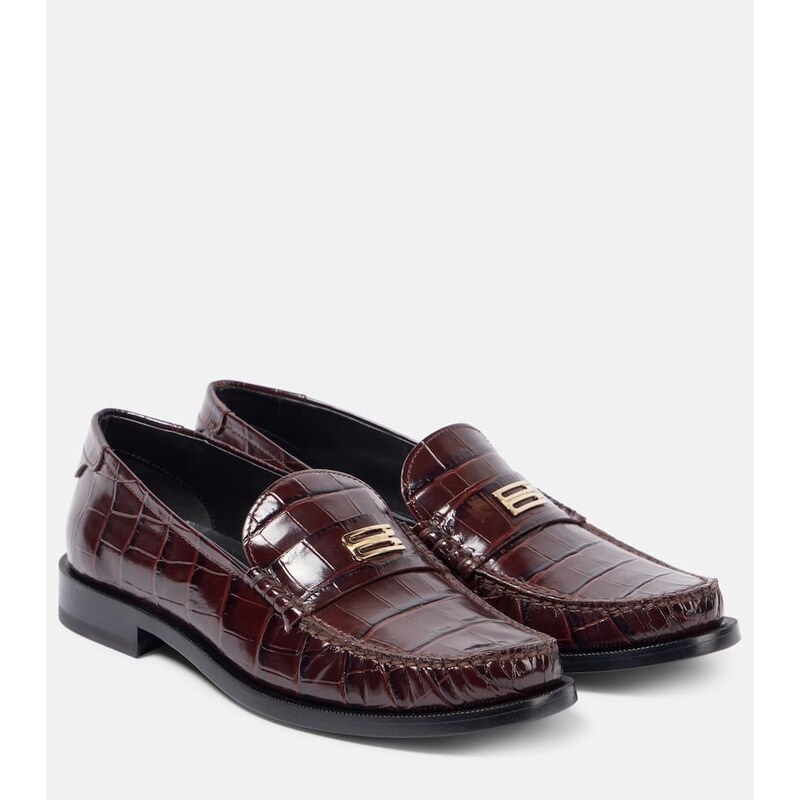 Victoria Beckham Croc-effect leather loafers