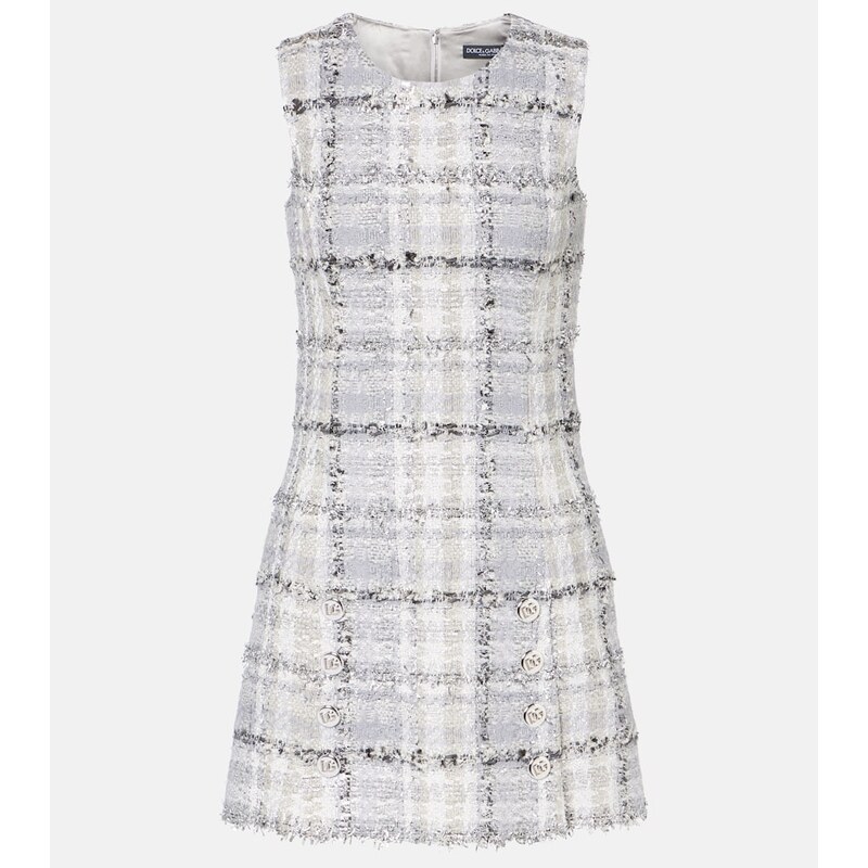 Dolce&Gabbana Checked lamÃ tweed minidress