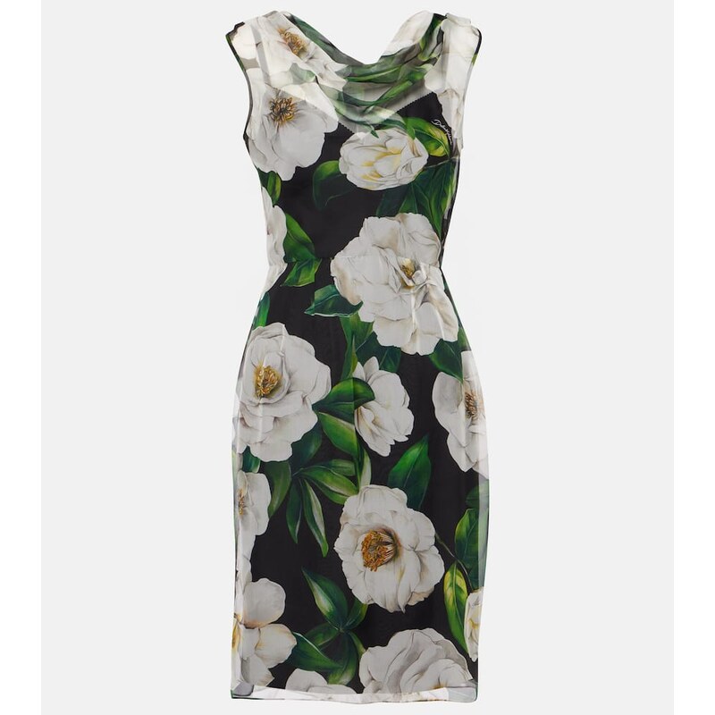 Dolce&Gabbana Floral silk chiffon cocktail dress