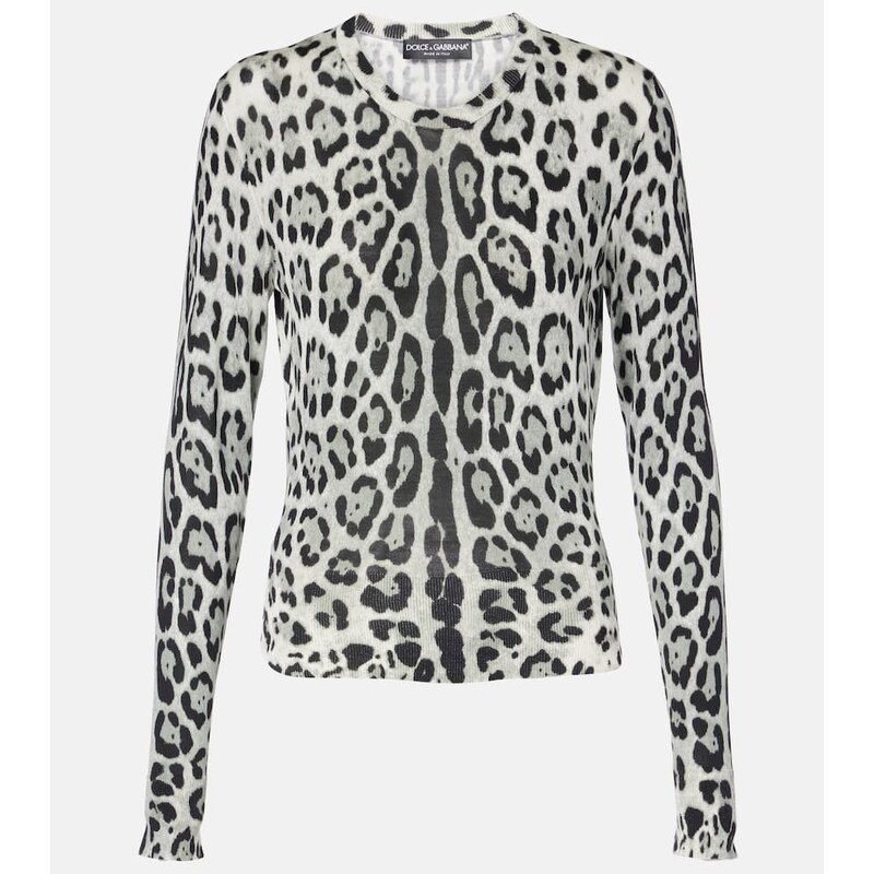 Dolce&Gabbana Animal-print silk sweater