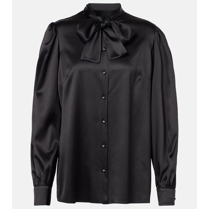 Dolce&Gabbana Tie-neck silk-blend satin blouse