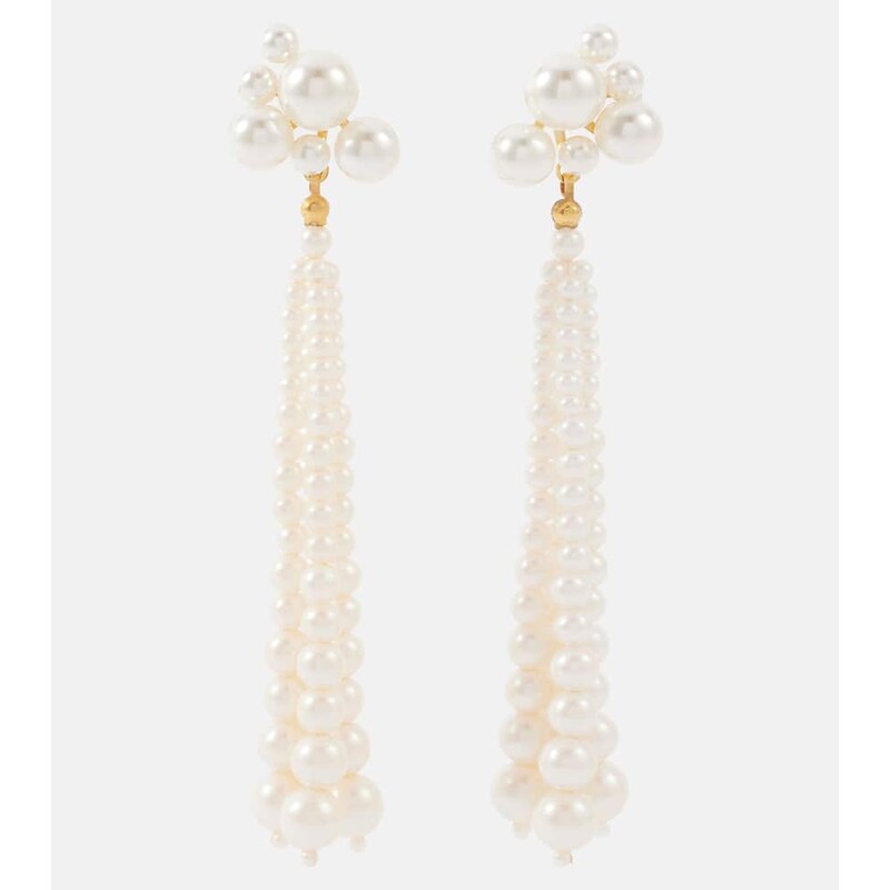 Jennifer Behr Charlena drop earrings with pearls