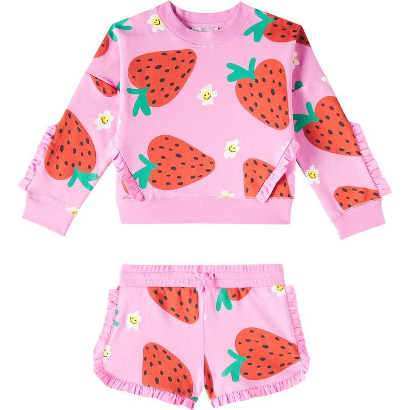 Stella McCartney Kids Cotton fleece sweatshirt and shorts set