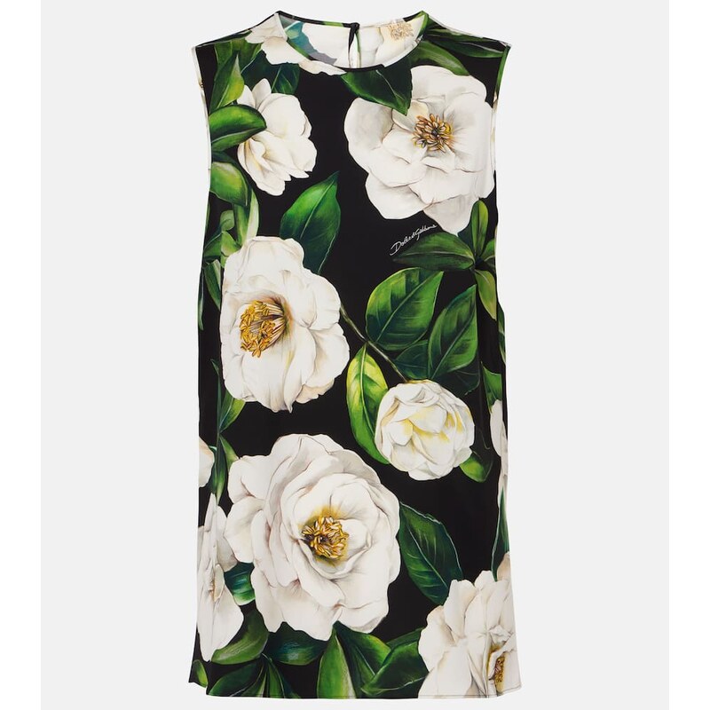 Dolce&Gabbana Floral silk-blend charmeuse top