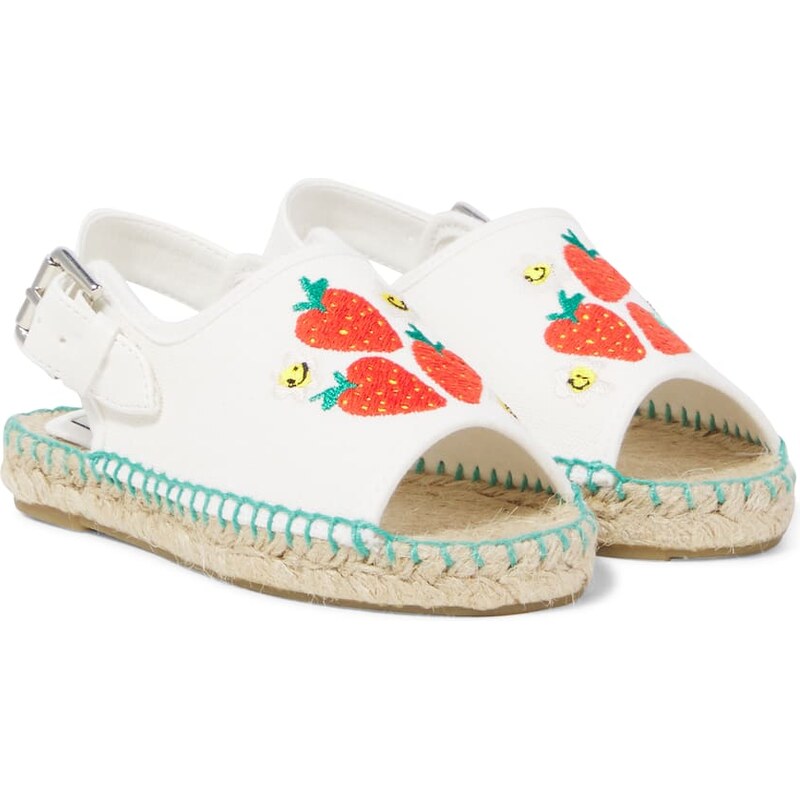 Stella McCartney Kids Embroidered canvas espadrilles