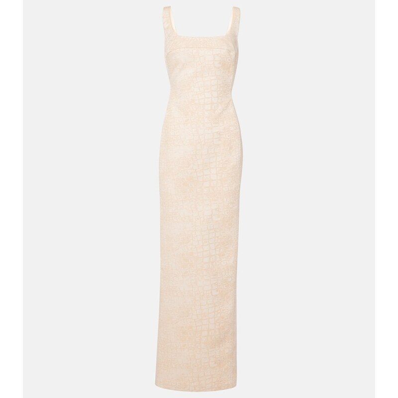 Jacquemus De-NÃmes croc-effect cotton maxi dress