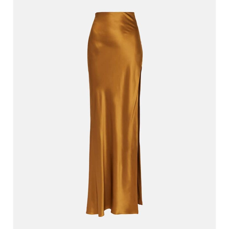 The Sei Asymmetric silk satin maxi skirt