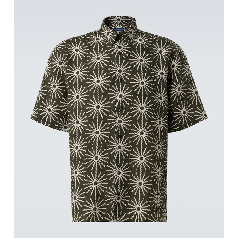 Frescobol Carioca Castro printed linen bowling shirt