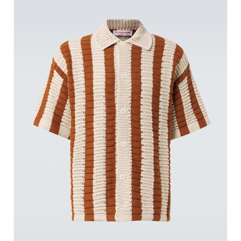 Orlebar Brown Thomas crochet cotton bowling shirt