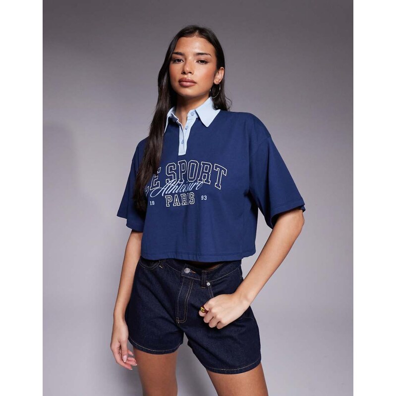The Frolic exclusive cotton sport graphic contrast collar