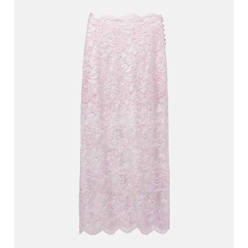 Rabanne Floral lace midi skirt