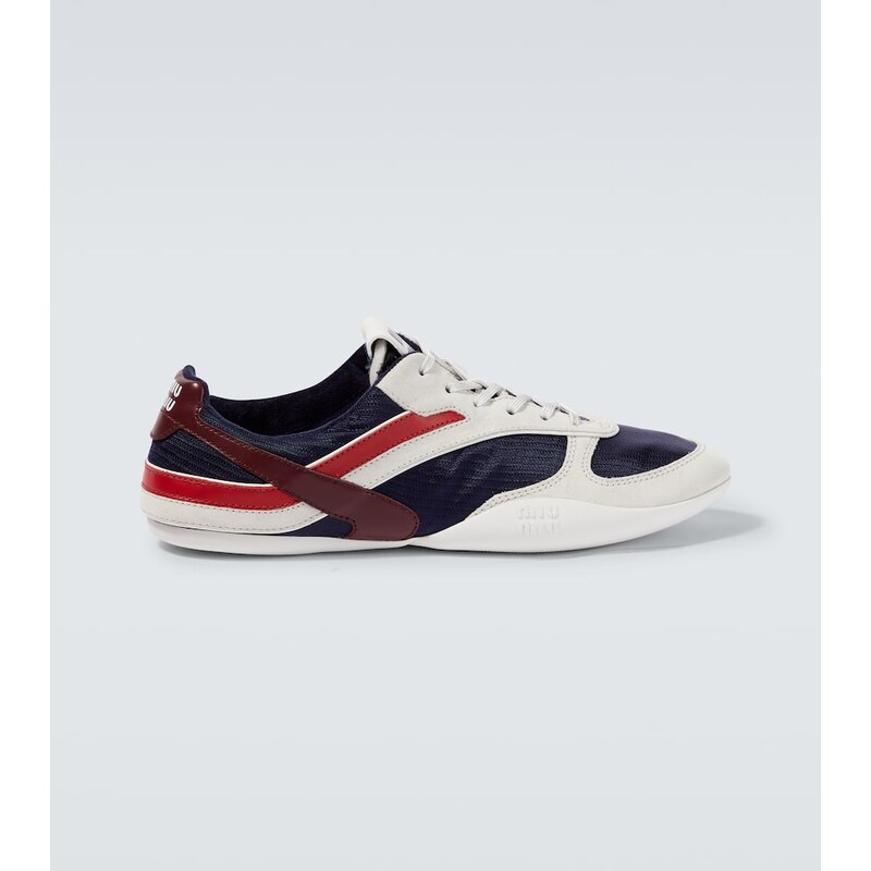 Miu Miu Gymnasium suede-trimmed sneakers