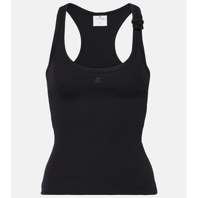 Courrèges Ribbed-knit cotton tank top