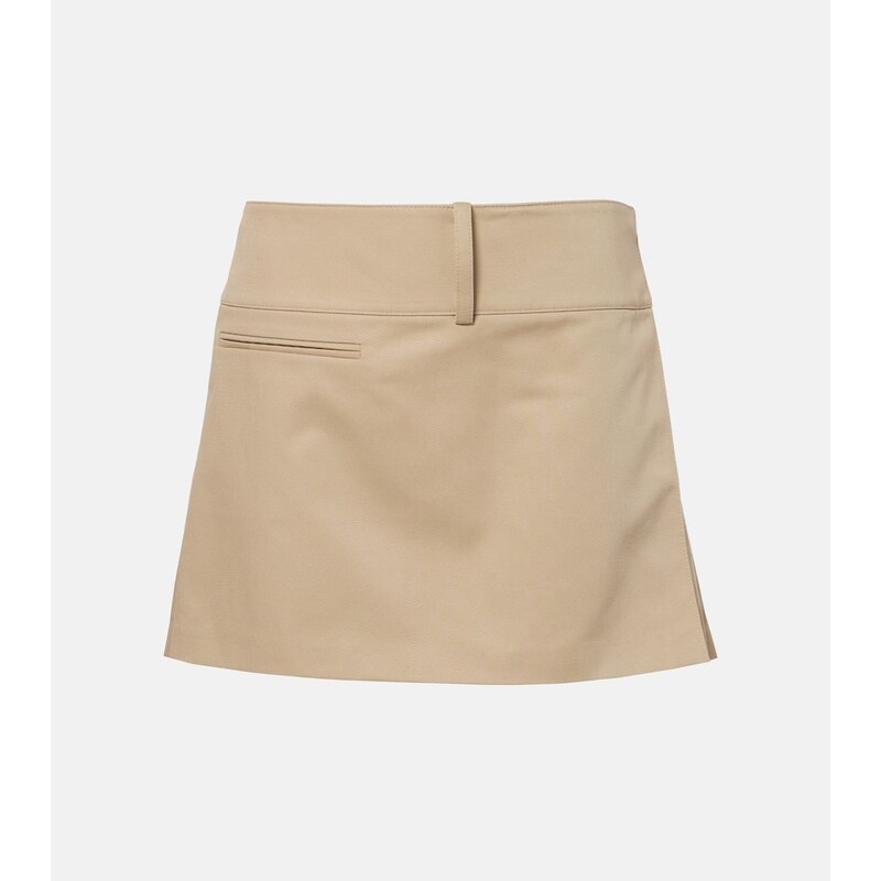 Courrèges Belted and pleated polycotton miniskirt