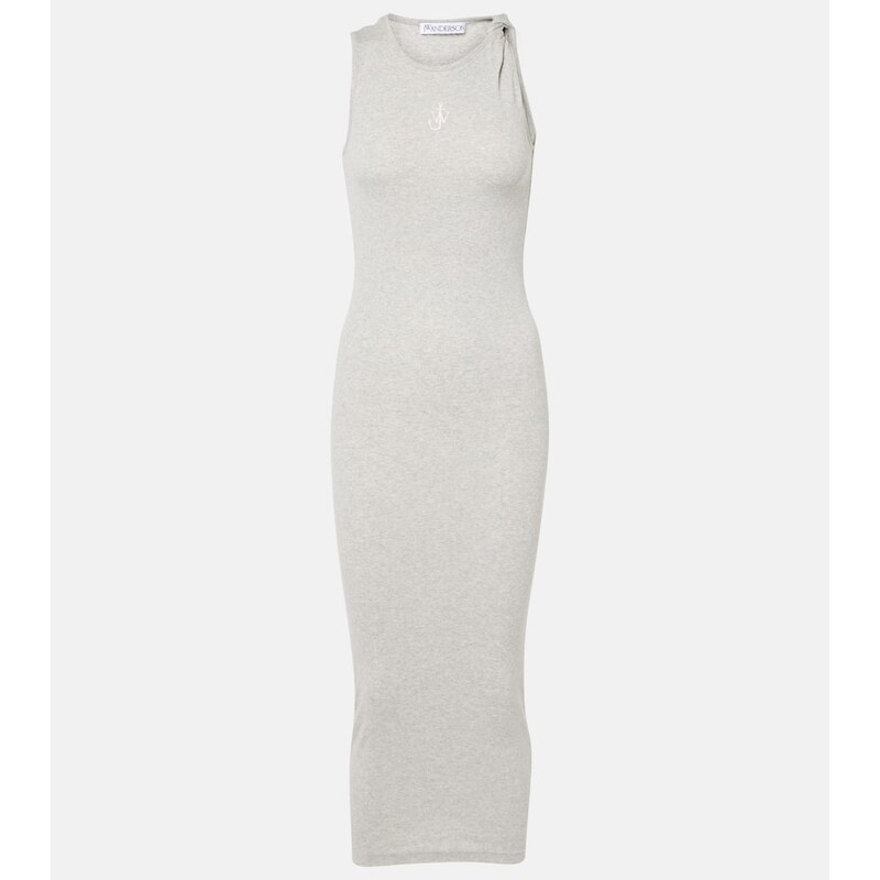 JW Anderson Logo embroidered cotton jersey maxi dress