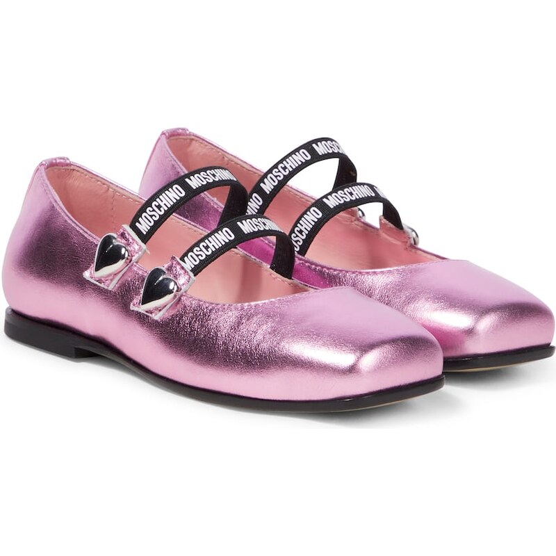 Moschino Kids Leather ballet flats