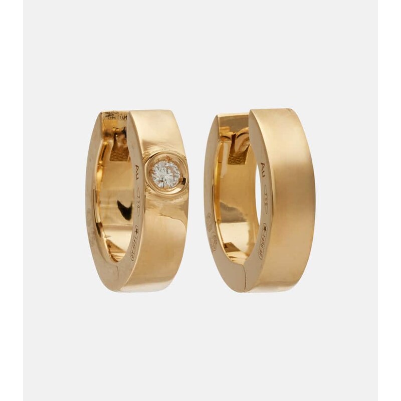 Toteme 18kt gold hoop earrings with diamond