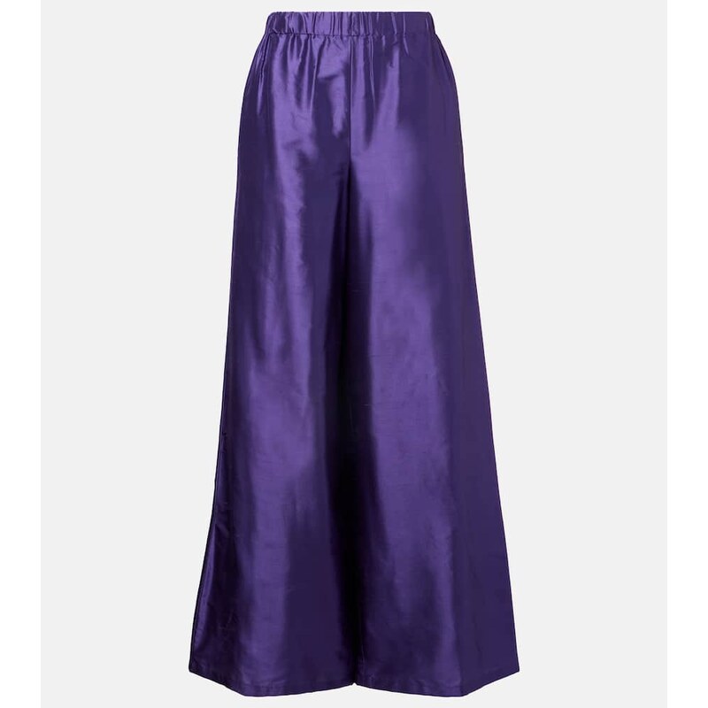 Max Mara Avio high-rise silk satin wide-leg pants