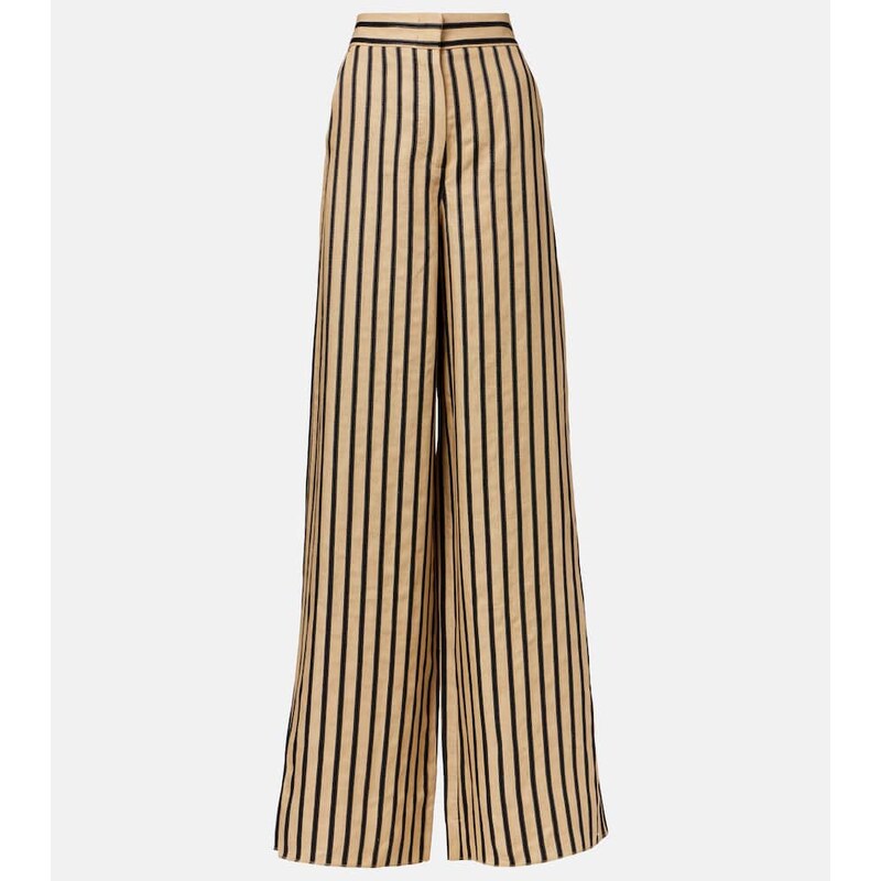 Max Mara Cestino linen and cotton-blend palazzo pants
