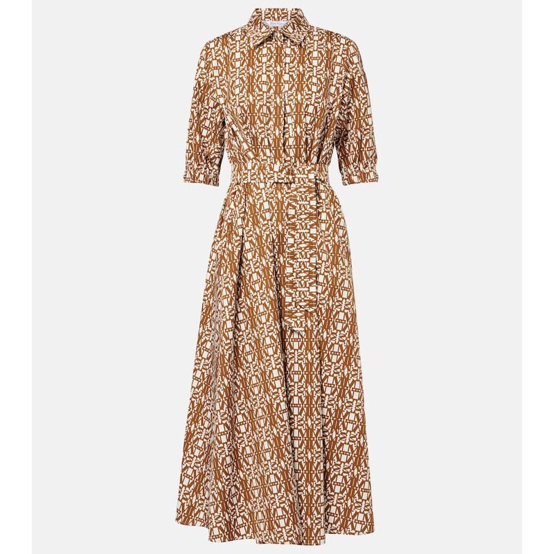 Max Mara Luxgi belted printed cotton midi dress
