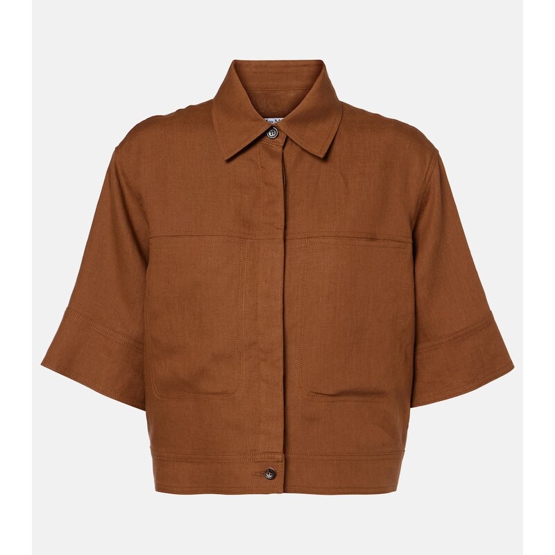 Max Mara Cropped linen shirt