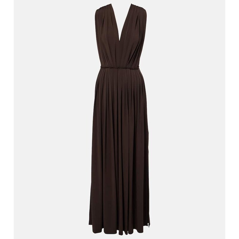 Max Mara Pleated gathered maxi dress