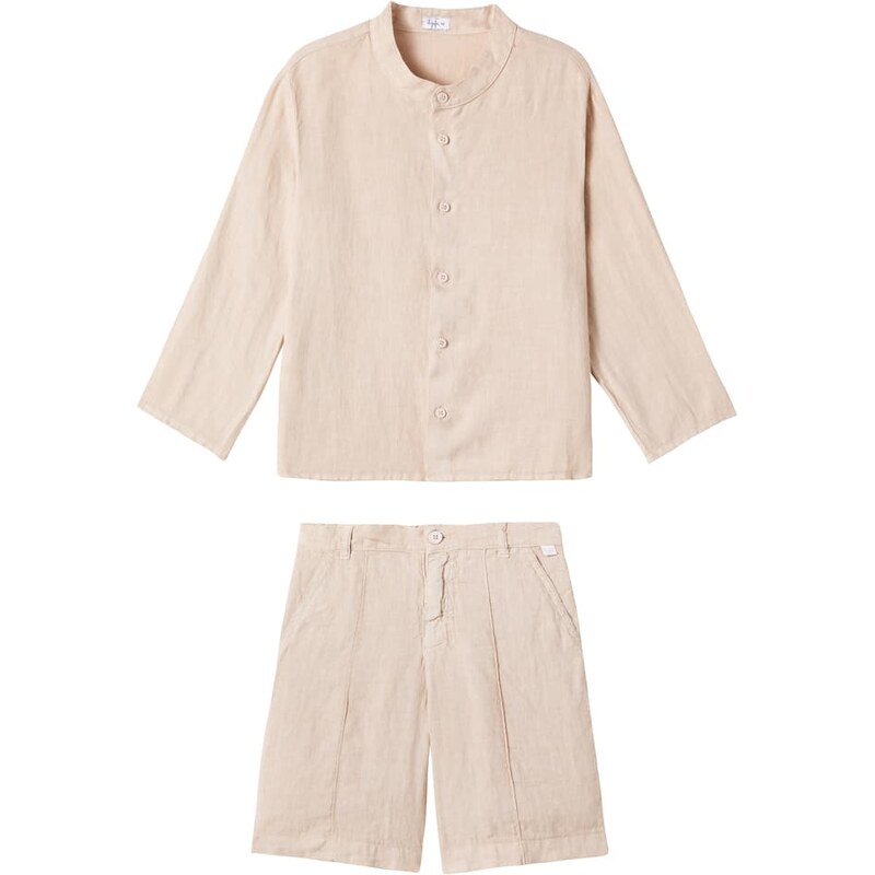 Il Gufo Linen T-Shirt and shorts set