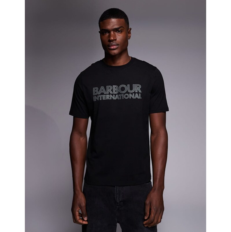 Barbour International essential graphic t-shirt in black 113277377