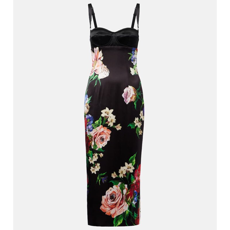 Dolce&Gabbana Floral satin midi dress