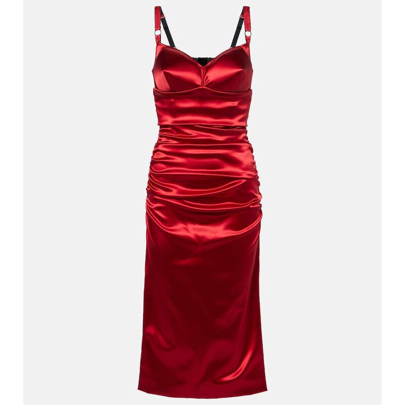Dolce&Gabbana Ruched satin midi dress