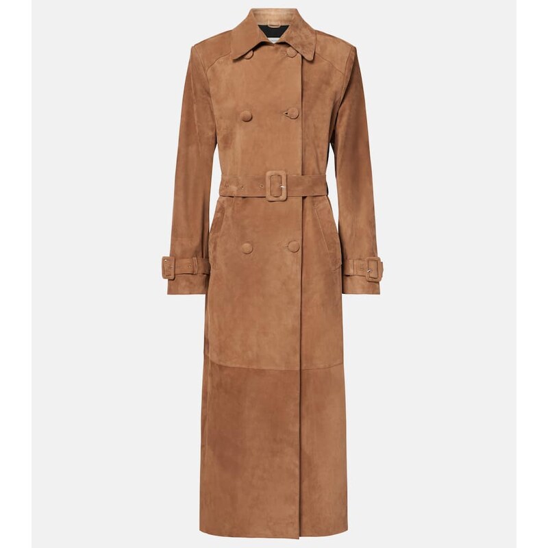 Nour Hammour Tate suede trench coat