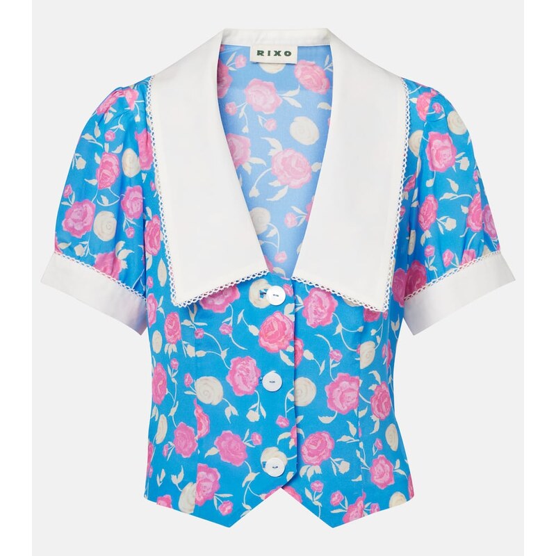 Rixo Zinia floral silk blouse
