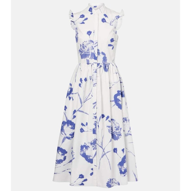 Erdem Floral cotton poplin midi dress