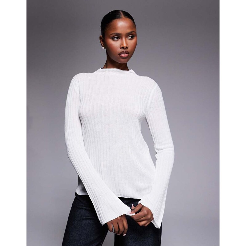 Barbour International Ozara semi sheer knit jumper in off white 113277498