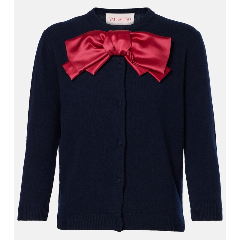 Valentino Bow-detail wool cardigan