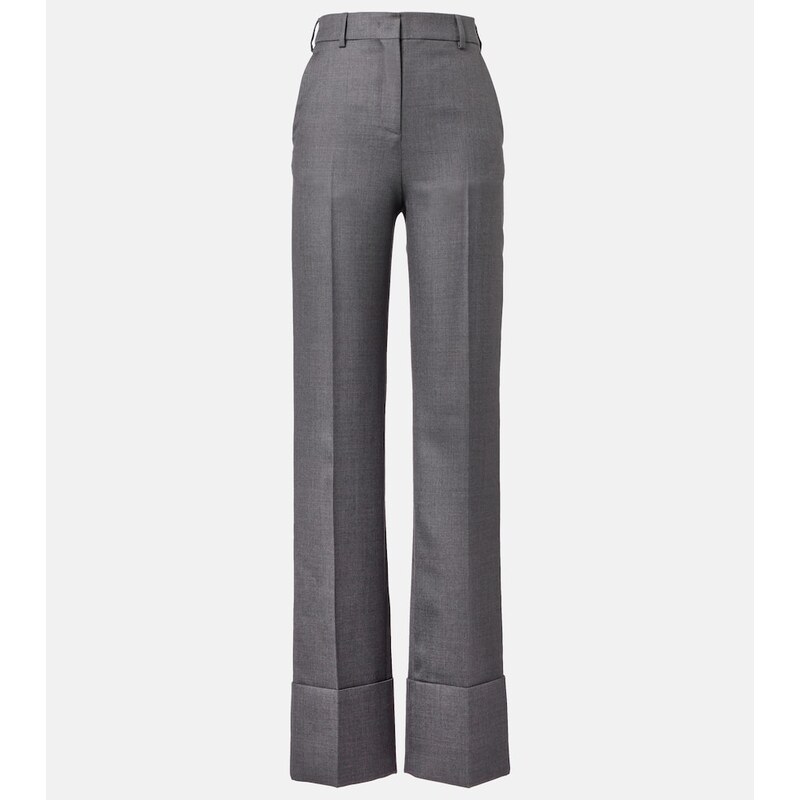 Valentino High-rise wool straight pants