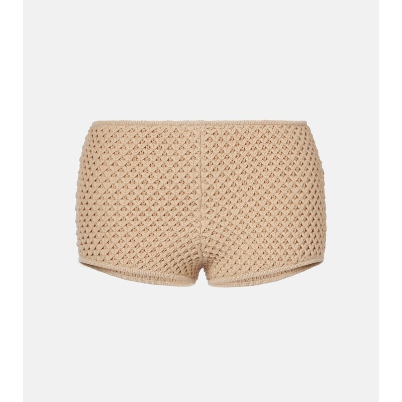 Elie Saab Crochet cotton-blend shorts