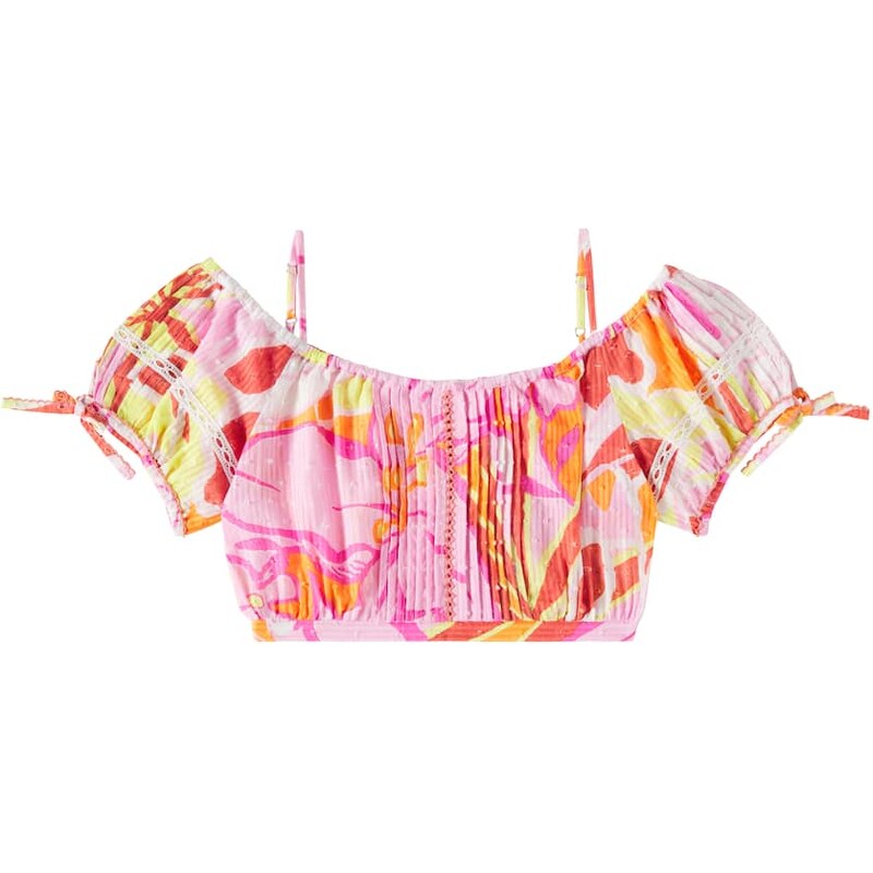 Poupette St Barth Kids Bonnie printed cotton top