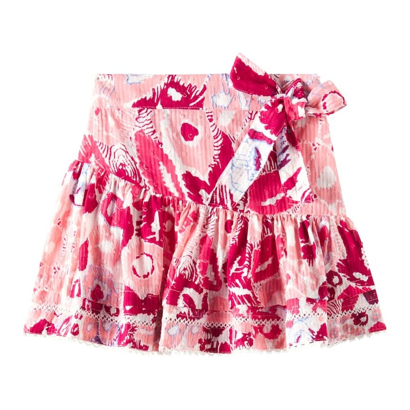 Poupette St Barth Kids Chantal tiered cotton skirt
